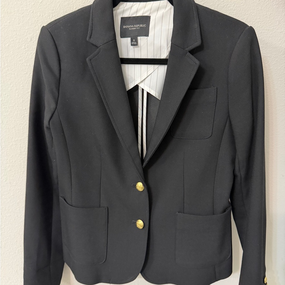 Banana Republic Black Blazer with Gold Buttons